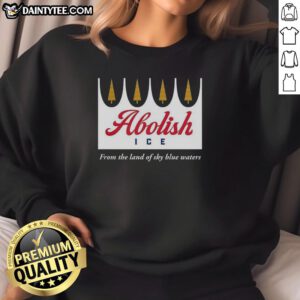 Happy Abolish ICE sweatshirt featuring a vibrant design, perfect for promoting social justice and human rights.