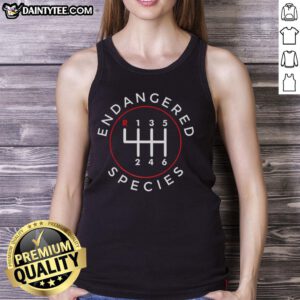 Alt Text: Happy Endangered Species Shifter logo tank top featuring colorful design promoting wildlife conservation awareness.
