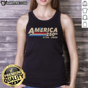Hot 250th Patriotic USA tank top celebrating 250 years of American history with vibrant design and colors.