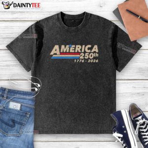 Hot 250th Patriotic 250-Year American Anniversary USA washed t-shirt featuring red, white, and blue design.