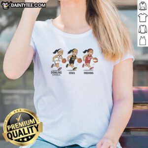 Hot Caitlin Clark evolution ladies tee featuring stylish design and vibrant colors for fans of women's basketball.
