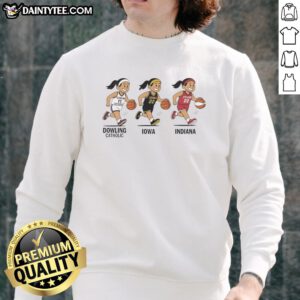 Caitlin Clark Evolution sweatshirt featuring vibrant graphics, perfect for fans of women's basketball and stylish sportswear.
