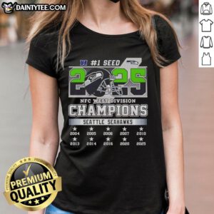 Hot Seattle Seahawks NFC West Division Champions 1 Seed Ladies Tee showcasing team pride and style for fans.