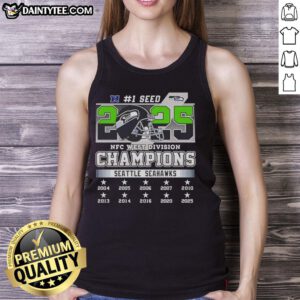 Alt Text: Stylish Hot Seattle Seahawks NFC West Division Champions 1 Seed tank top, perfect for fans showing team pride.