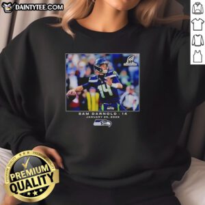Hot Seattle Seahawks Sam Darnold NFL Flash Features Week 21 sweatshirt in vibrant colors, perfect for fans.