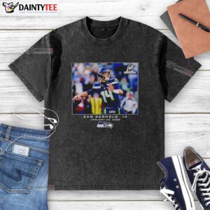 Alt Text: Hot Seattle Seahawks Sam Darnold NFL Flash Features Week 21 Washed T-Shirt showcasing team pride and style.