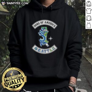 Hot Son of America Seattle Map Sports Logos Combine Hoodie featuring vibrant city map and team logos in stylish design.