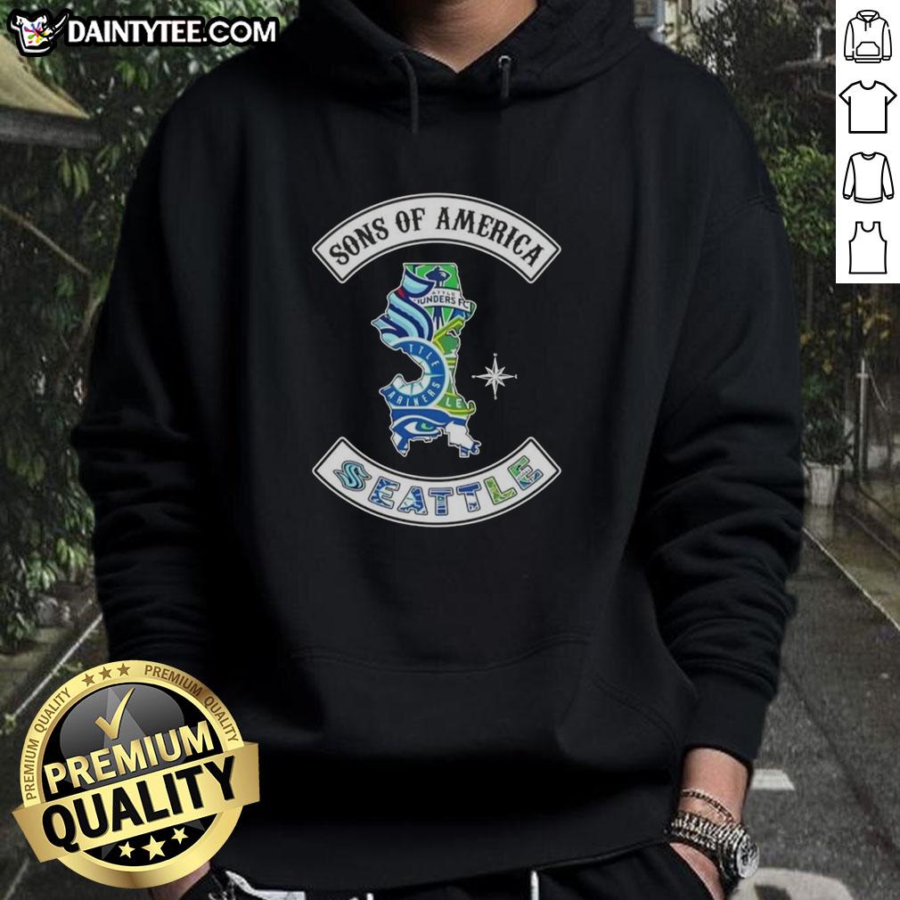 Hot Son of America Seattle Map Sports Logos Combine Hoodie featuring vibrant city map and team logos in stylish design.