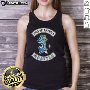 Hot Son of America Seattle Map Sports Logos Combine Tank Top showcasing vibrant city designs and team logos.