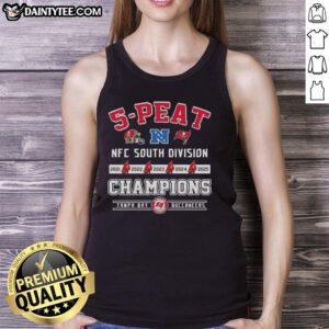 Hot Tampa Bay Buccaneers 5-Peat Champions NFC South Division 2025 Back 2 Back Tank Top showcasing team pride.