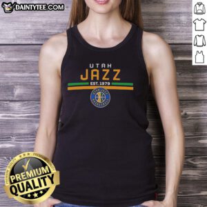 Hot Utah Jazz Est 1979 logo tank top featuring vibrant colors and classic design, perfect for basketball fans.
