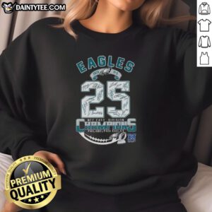 Philadelphia Eagles NFC East Division Champions sweatshirt with signatures, commemorating their 2025 victory.