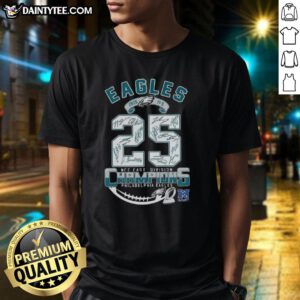 2025 NFC East Division Champions Philadelphia Eagles All Signatures T-Shirt, celebrating the team's victory with player autographs.