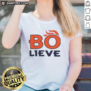 Womens Nice-Bo-Lieve Denver Broncos tee featuring vibrant team colors and a stylish design for fans.