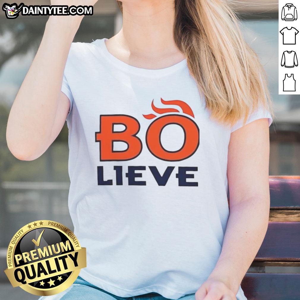 Womens Nice-Bo-Lieve Denver Broncos tee featuring vibrant team colors and a stylish design for fans.