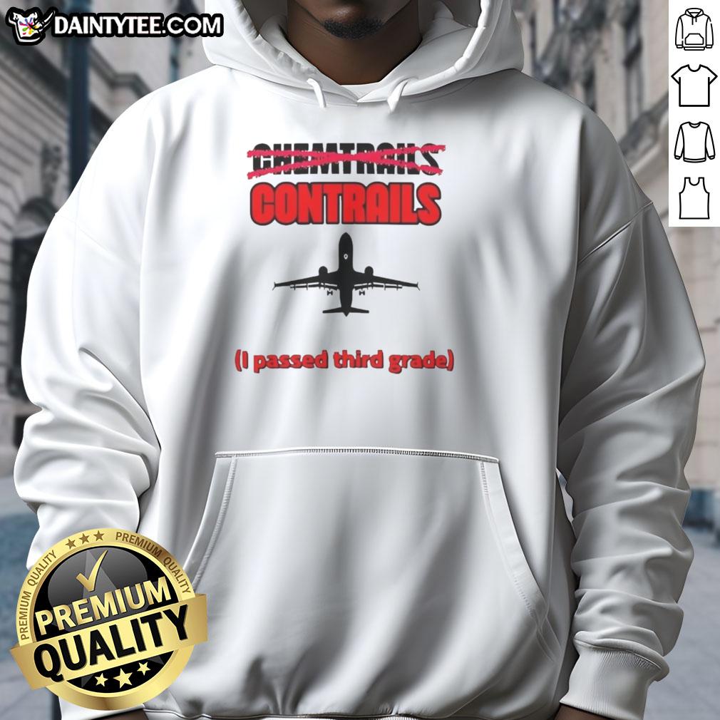 Airplane silhouette hoodie featuring nice chemtrails and contrails design, perfect for aviation enthusiasts.