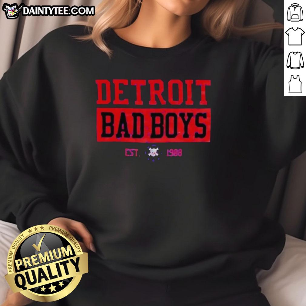 Nice Detroit Pistons Bad Boys Est 1988 Sweatshirt featuring bold graphics and a vintage design for basketball fans.