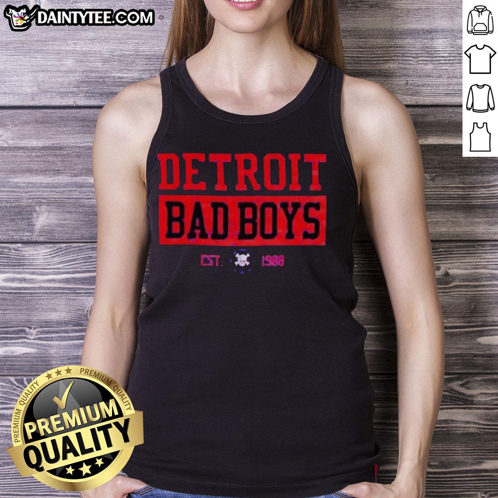 Stylish Nice Detroit Pistons Bad Boys Est 1988 Tank Top for fans, showcasing team pride and retro basketball flair.