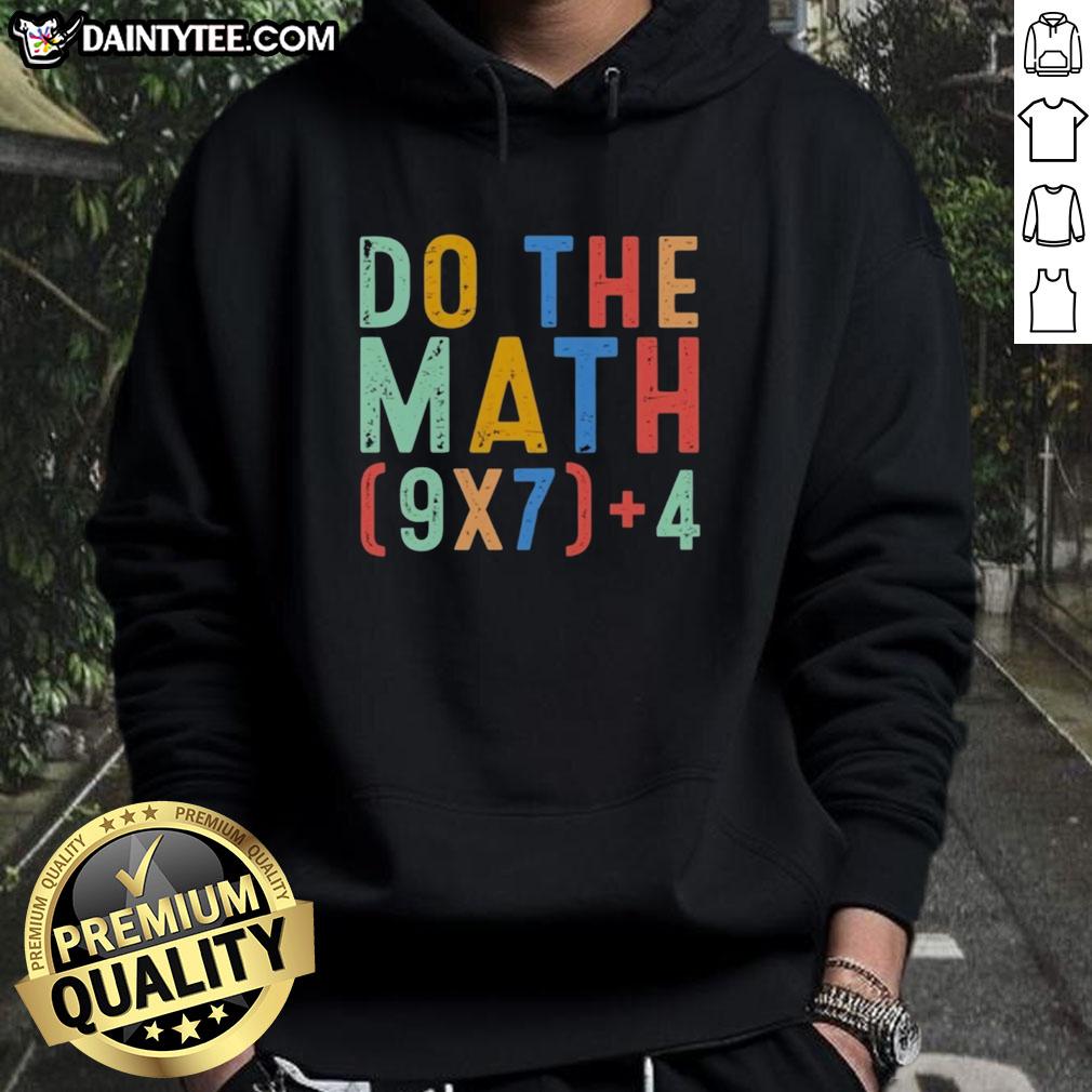 Funny 'Nice Do The Math 67' meme on a geek hoodie featuring playful math humor and vibrant design.