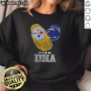 Nice Fingerprints Pittsburgh Steelers X Penn State Nittany Lions sweatshirt showcasing unique DNA design for sports fans.
