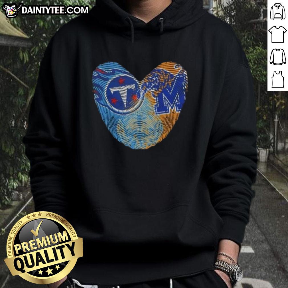 Nice Fingerprints Tennessee Titans X Memphis Tigers hoodie with 'It's In My DNA' design, perfect for fans of both teams.