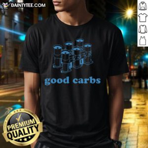 Nice Good Carbs Resolutions Six Navy T-Shirt featuring a stylish design perfect for fitness enthusiasts and healthy living.