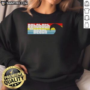 Cozy 'Nice I Love Rehoboth Beach Delaware' sweatshirt with Atlantic wave design, perfect for beach lovers.