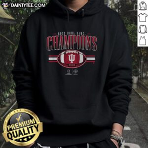 Alt Text: Nice Indiana Football CFP Rose Bowl Champions Hoodie showcasing team pride and celebration of victory.
