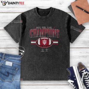 Nice Indiana Football CFP Rose Bowl Champions washed t-shirt showcasing team pride and celebration.