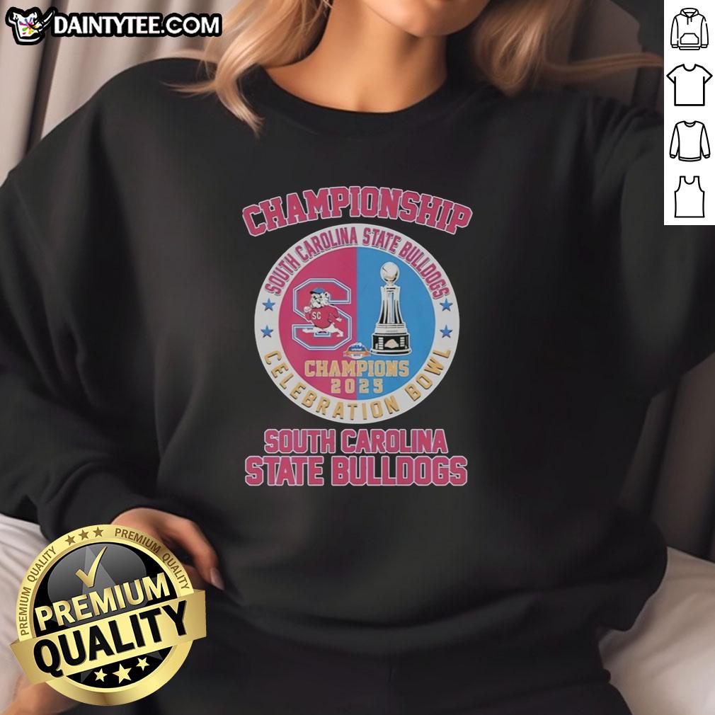 Nice South Carolina State Bulldogs Celebration Bowl Champions 2025 Circle Logo Sweatshirt showcasing team pride.