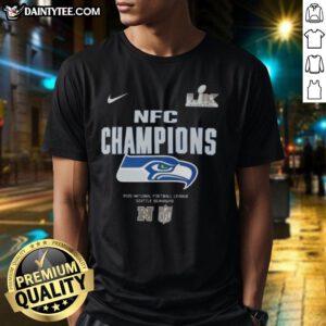 Nice Super Bowl LX Seattle Seahawks 2025 NFC Champions T-Shirt featuring team colors and logo for fans.