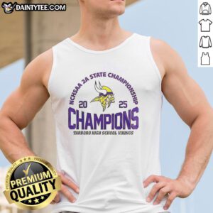 Nice Tarboro High School Vikings 2025 NCHSAA 2A State Championship tank top showcasing school spirit and athletic pride.