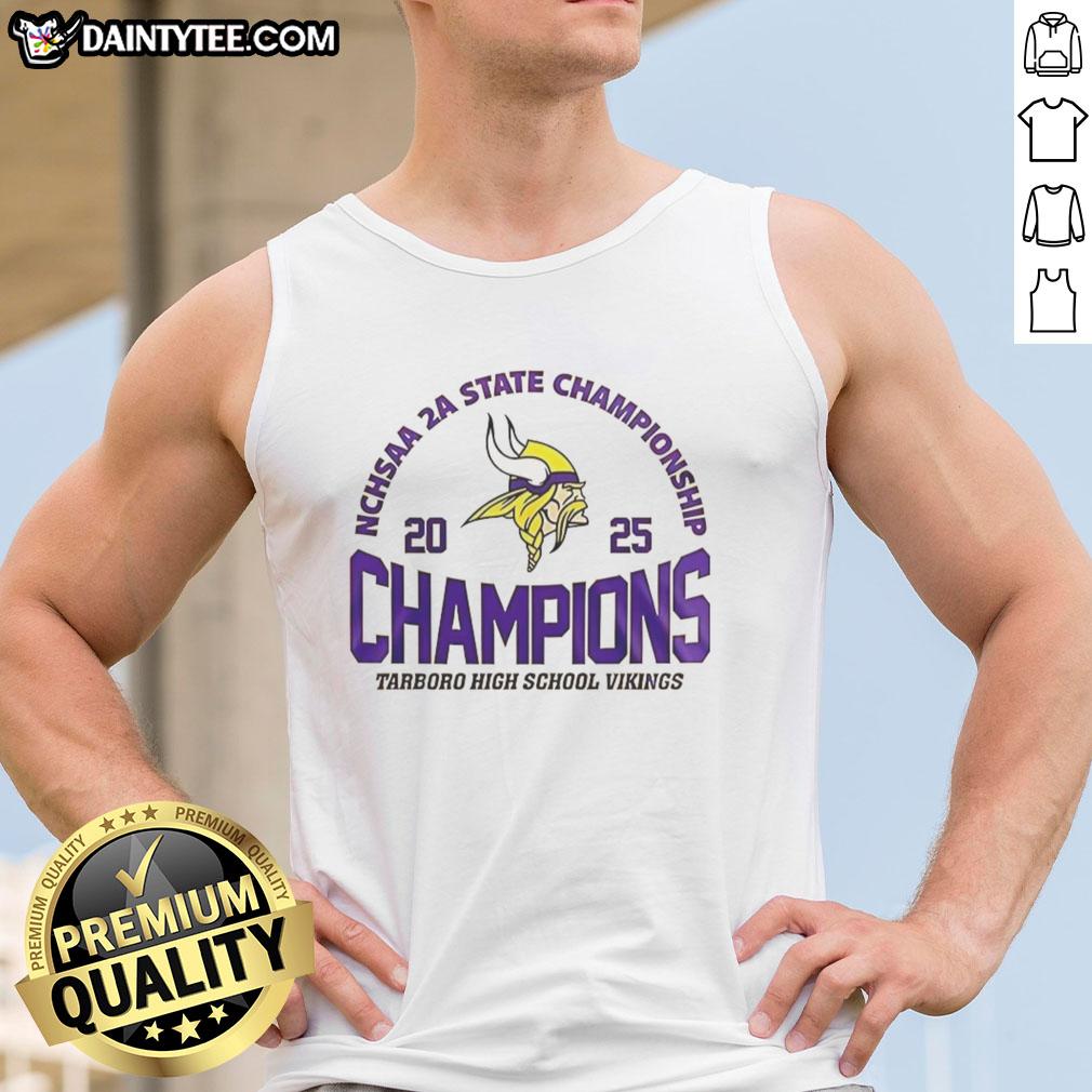 Nice Tarboro High School Vikings 2025 NCHSAA 2A State Championship tank top showcasing school spirit and athletic pride.