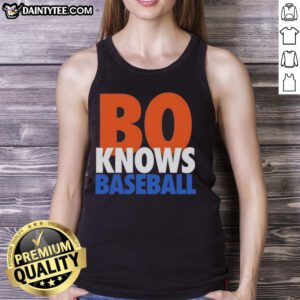 Official Bo Knows Baseball New York Mets tank top featuring team colors and logo, perfect for sports fans and summer wear.
