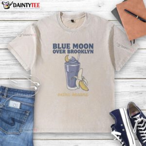 Official Christopher Grady and Scott Hunter Blue Moon Over Brooklyn Extra Banana Washed T-Shirt displayed on a mannequin.