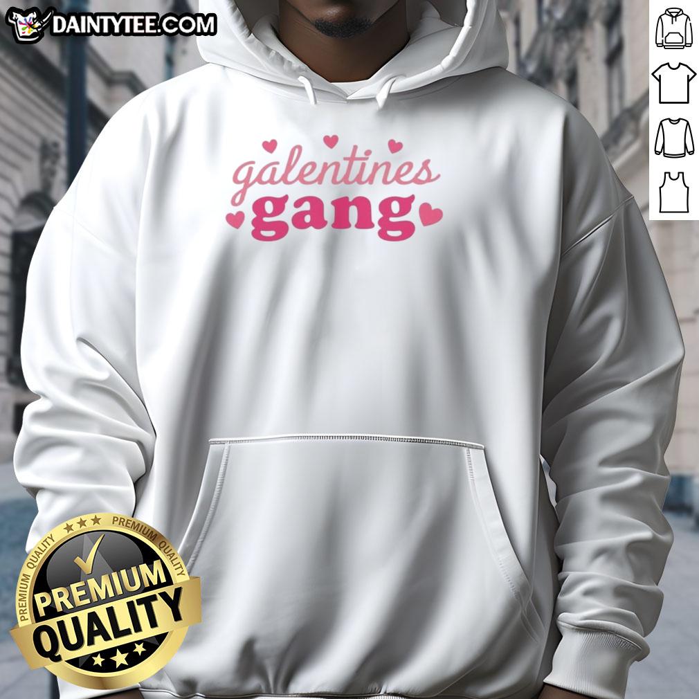 Official Galentines Gang Valentine's Hoodie featuring fun design for celebrating friendship on Valentine's Day.