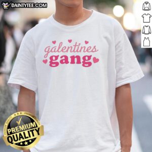 Official Galentines Gang Valentines T-Shirt featuring fun graphics for celebrating friendship on Valentine's Day.