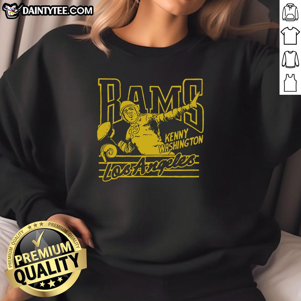 Awesome Los Angeles Rams Kenny Washington sweatshirt in navy blue, featuring team logo and stylish design.
