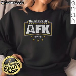 Funny fitness sweatshirt with 'AFK Gym Humor' design, perfect for gym lovers who enjoy a humorous take on workouts.