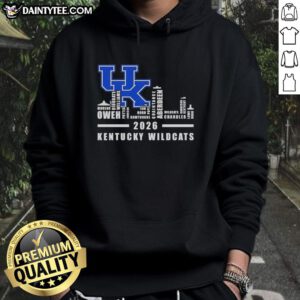 2026 Kentucky Wildcats hoodie featuring all names and a city skyline design, perfect for fans and supporters.