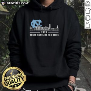 Good 2026 North Carolina Tar Heels hoodie featuring city skyline design and all team names for fans.