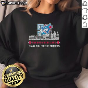 Good 2026 Toronto Blue Jays Baseball sweatshirt featuring city skyline and team names, perfect for fans and collectors.