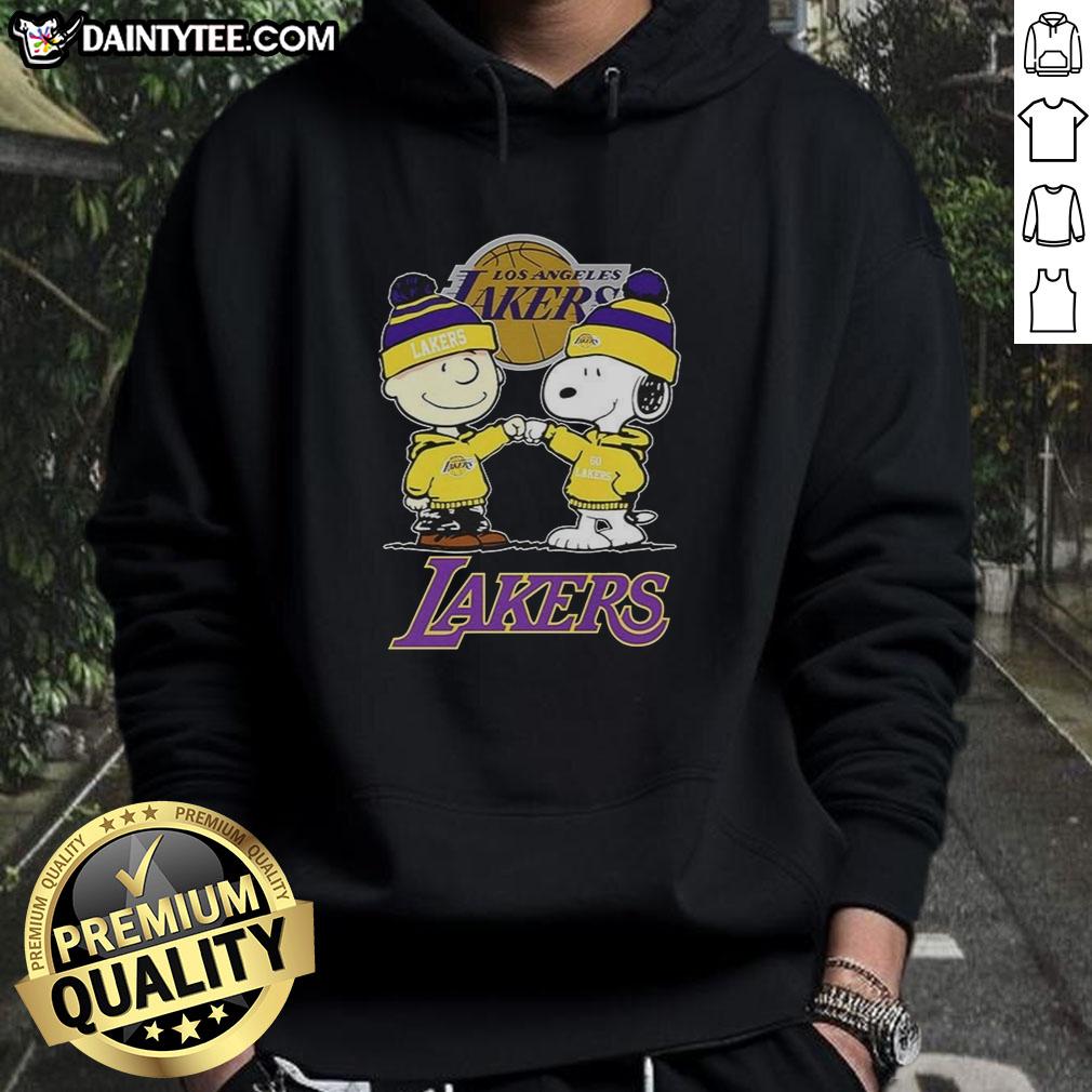 Good Charlie Brown Touch hand Snoopy X Los Angeles Lakers logo hoodie featuring vibrant colors and stylish design.
