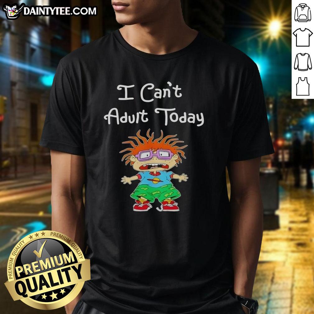 Good Chuckie Finster 'I Can't Adult Today' T-Shirt featuring a playful design for fans of Rugrats and humorous apparel.