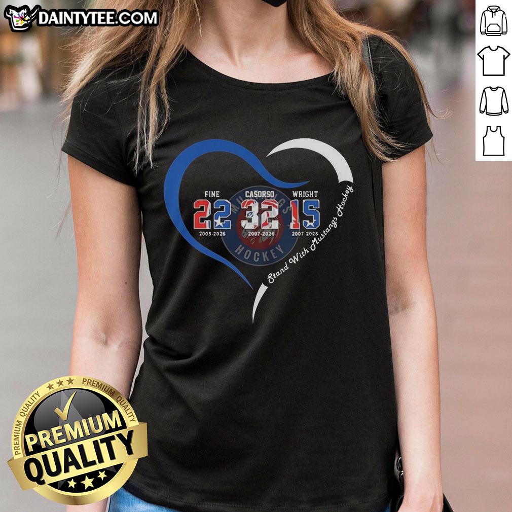 Good Ogden Mustangs Hockey Fine Ladies Tee featuring Casorso, Wright, and Heart design for 2026 fans.