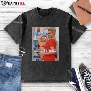 Kate Upton in a hot, almost Friday-themed washed t-shirt, showcasing her casual style and vibrant energy.