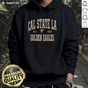Nice Cal State LA Golden Eagles Est 1947 hoodie featuring the team's logo and vibrant colors, perfect for fans.