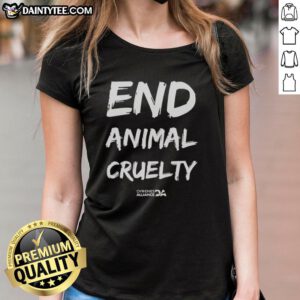 Nice John Oberg End Animal Cruelty Ladies Tee featuring a stylish design promoting animal rights and awareness.