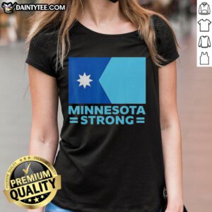 Nice Minnesota Strong Flag Ladies Tee featuring a stylish design celebrating Minnesota pride and resilience.