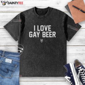 Official I Love Gay Beer Gift T-Shirt for LGBT pride, featuring vibrant colors and a fun design, perfect for celebrations.